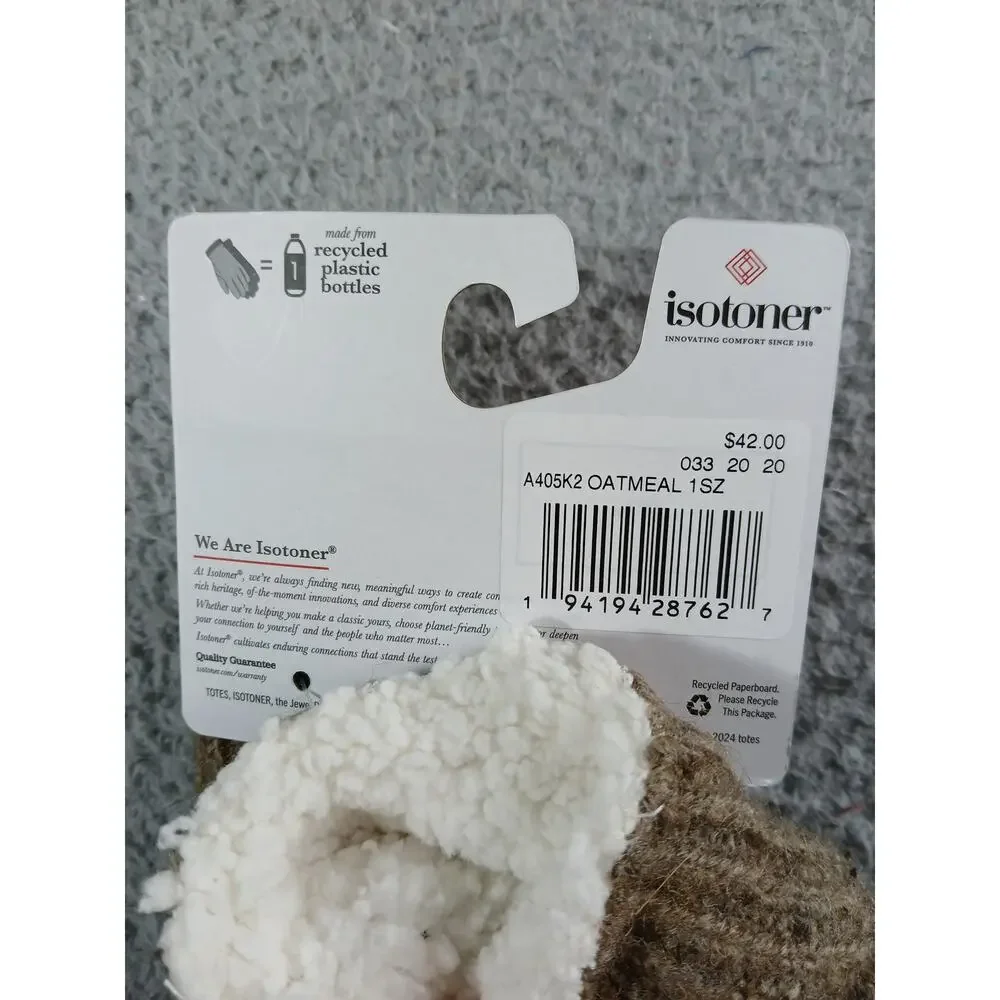 NEW Isotoner Gloves Womens One Size Oatmeal Lined A405K2